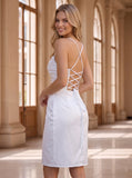 Spaghetti Strap Sweetheart Allover Ruched Side Wrap Bodycon Midi Dress