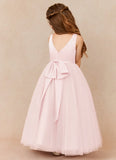 A-Line Bow Tulle Flower Girl Dress