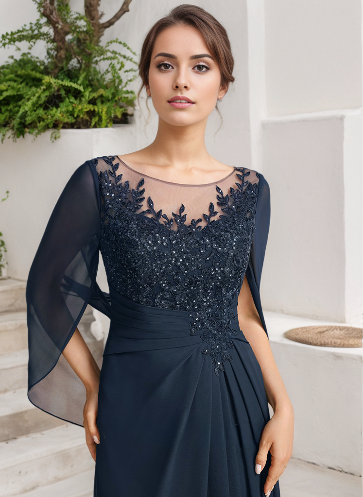 A-line Scoop Illusion Floor-Length Lace Chiffon Mother of the Bride Dr RoseProm A-line Scoop Illusion Floor-Length Lace Chiffon Mother of the Bride Dr RoseProm