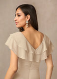 A-Line V-Neck Ruched Chiffon Mother of the Bride Dress