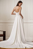 Off-The-Shoulder A-Line Satin Wedding Gown