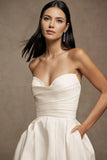 Strapless Ball-Skirt Taffeta Wedding Gown