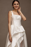 Sleeveless Drop-Waist Mikado Wedding Gown