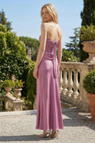 Strapless Sweetheart Lace Corset Satin Bridesmaid Dress with Bow Back