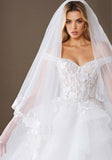 Off The Shoulder V-Neck Tulle Wedding Dress