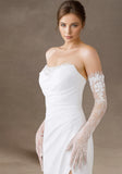 Sheath Strapless Satin Wedding Dress