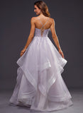 Princess Square Neck Floor-Length Tulle Prom Dress