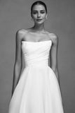 Strapless A-Line Stretch Crepe Wedding Gown