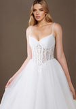 Spaghetti Straps Lace Tulle Wedding Dress