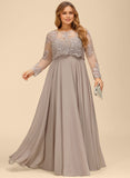 A-line Sequins Chiffon Lace Mother of the Bride Dress With Sequins