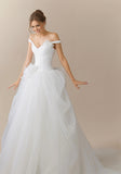 Off The Shoulder V-Neck Wedding Dress