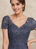 A-line V-Neck Floor-Length Chiffon Lace Mother of the Bride Dress With Sequins Beading