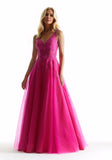 Glitter Tulle V Neck Prom Dress