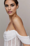 Off-The-Shoulder Corset A-Line Wedding Gown