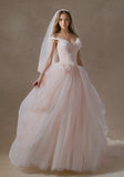 Off The Shoulder V-Neck Wedding Dress
