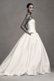 Strapless Drop-Waist Taffeta Wedding Gown