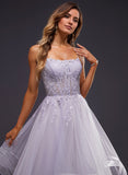 Princess Square Neck Floor-Length Tulle Prom Dress