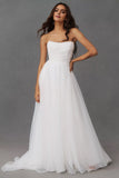 Fit & Flare Tulle Wedding Gown With Removable Sleeve