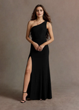 One Shoulder Chiffon Backless Prom Gown