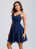 A-line V-Neck Short Chiffon Homecoming Dress