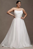 Strapless A-Line Stretch Crepe Wedding Gown