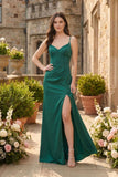 Satin Bridesmaid Dress | Spaghetti Straps Sweetheart Gown for Weddings