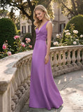 Satin V Neck Bridesmaid Dress | Elegant Wedding Party Gown