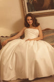 Strapless Drop-Waist Taffeta Wedding Gown