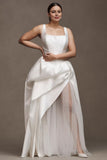 Sleeveless Drop-Waist Mikado Wedding Gown