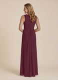2-Piece V-Neck Cascade Ruffle Chiffon Mother of the Bride Dress with 3/4 Sleeve Jacket