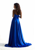 Soft Satin Cowl Neck A-Line Prom Dress