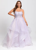 Princess Square Neck Floor-Length Tulle Prom Dress