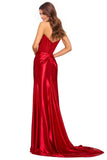 Mermaid Strapless Satin Lace Prom Gown