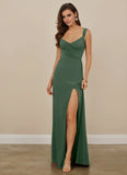 Wrap V-Neck Luxe Knit Mermaid Bridesmaid Dress