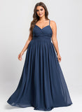 A-line V-Neck Floor-Length Chiffon Bridesmaid Dress