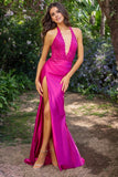 Halter Deep V-Neck Mermaid Prom Dress