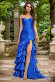 Strapless Ruffle V-Neck Mermaid/Column Prom Dress