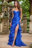 Strapless Ruffle V-Neck Mermaid/Column Prom Dress