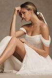 Ruched Corset Strapless/Off the Shoulder Wedding Gown