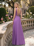 Satin V Neck Bridesmaid Dress | Elegant Wedding Party Gown