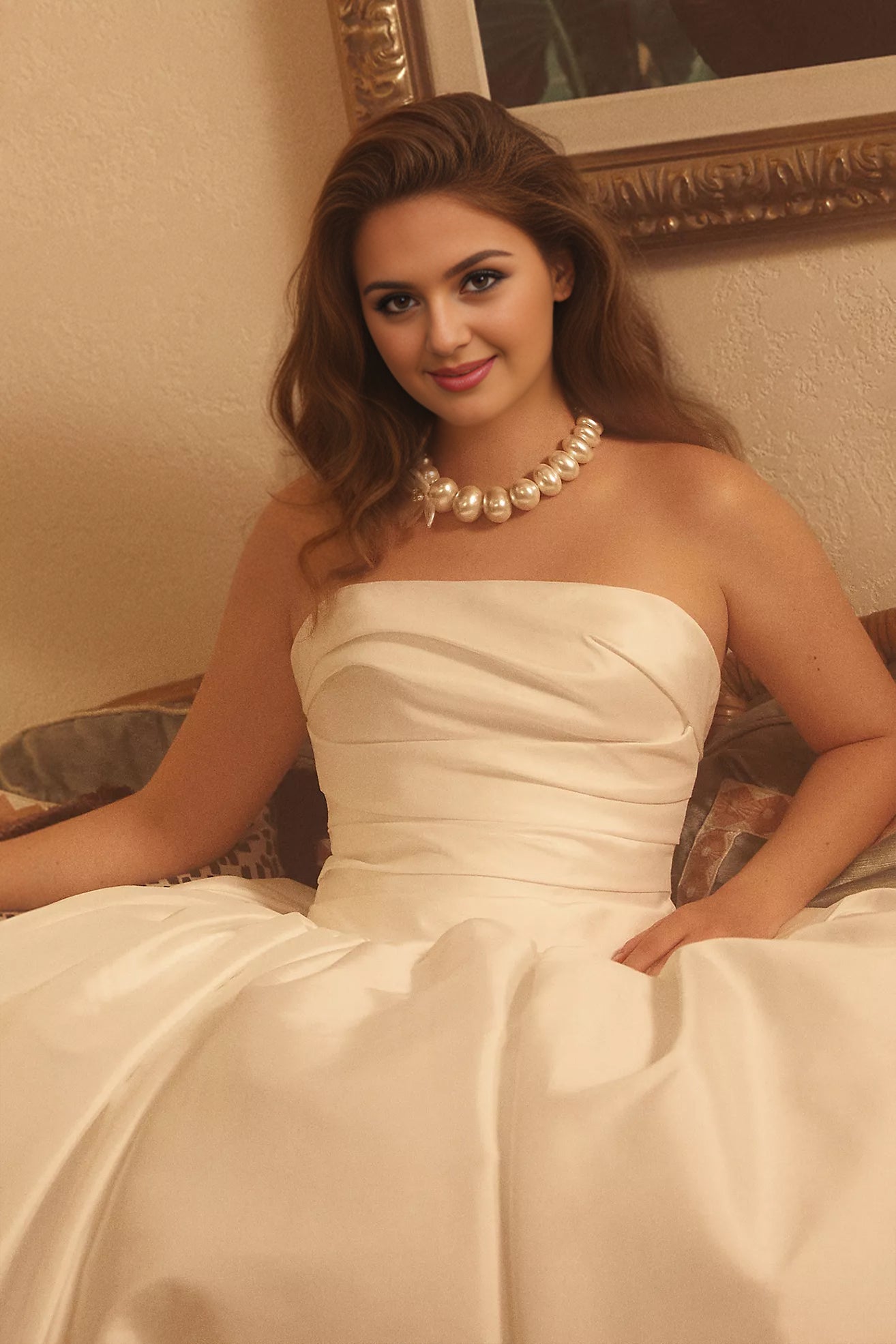 Strapless Drop-Waist Taffeta Wedding Gown RoseProm Strapless Drop-Waist Taffeta Wedding Gown RoseProm