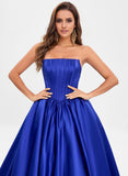 Ball-Gown/Princess Straight Floor-Length Satin Prom Dresses