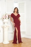 A-line V-Neck Floor-Length Chiffon Bridesmaid Dress With Ruffle