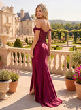 Off-Shoulder Mermaid Prom Dress with Lace Applique & Side Slit