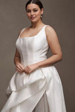 Sleeveless Drop-Waist Mikado Wedding Gown