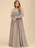A-line Sequins Chiffon Lace Mother of the Bride Dress With Sequins