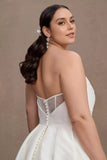 Strapless Ball-Skirt Taffeta Wedding Gown