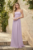 Strapless Satin Bridesmaid Dress | Elegant Tube Gown for Weddings