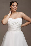 Strapless A-Line Stretch Crepe Wedding Gown