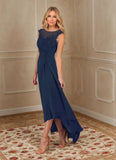 A-Line Scoop Lace Chiffon Mother of the Bride Dress